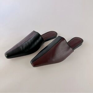 ASOS Design Wide Fit Virgo two toned mule in black and burgundy. Sz:9 NWT